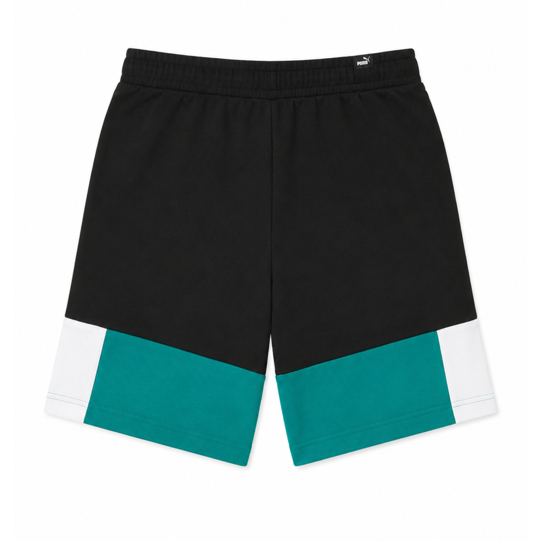 Puma ESS+ Shorts Deep Aqua Schwarz Weiß Sweatshorts