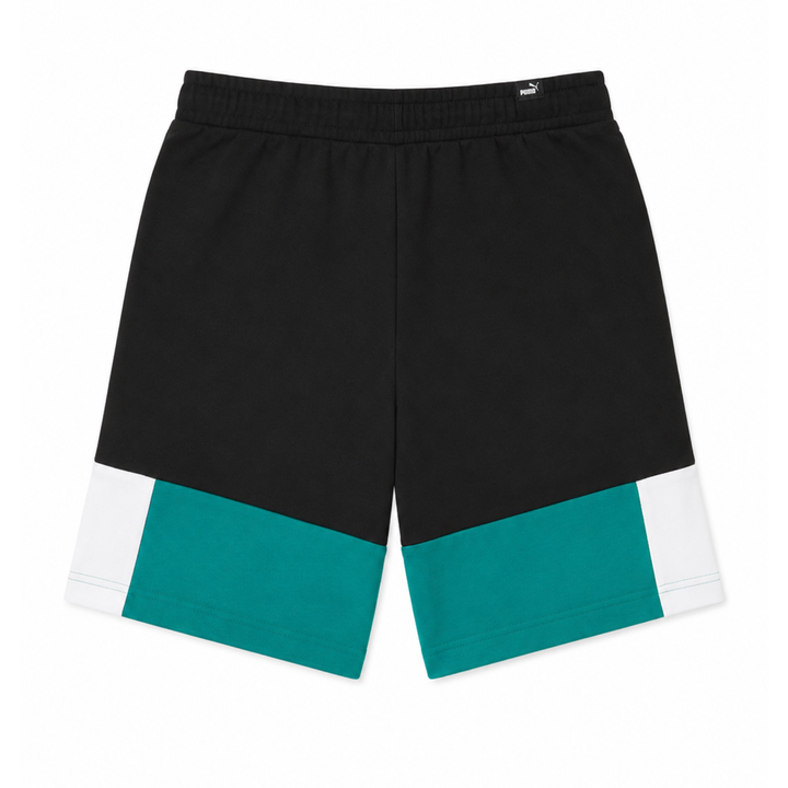 Puma ESS+ Shorts Deep Aqua Schwarz Weiß Sweatshorts
