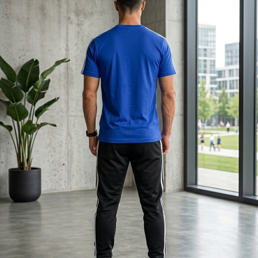 Adidas Essentials Herren T-Shirt Essentials 3 Streifen Blau