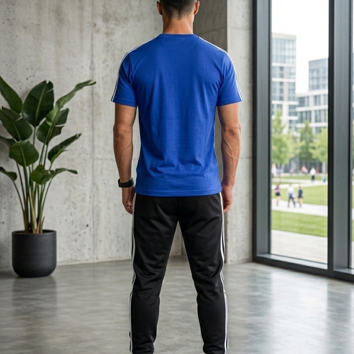Adidas Essentials Herren T-Shirt Essentials 3 Streifen Blau