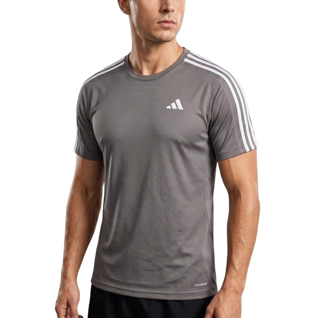 Adidas Own The Run 3-Stripes T-Shirt AEROREADY