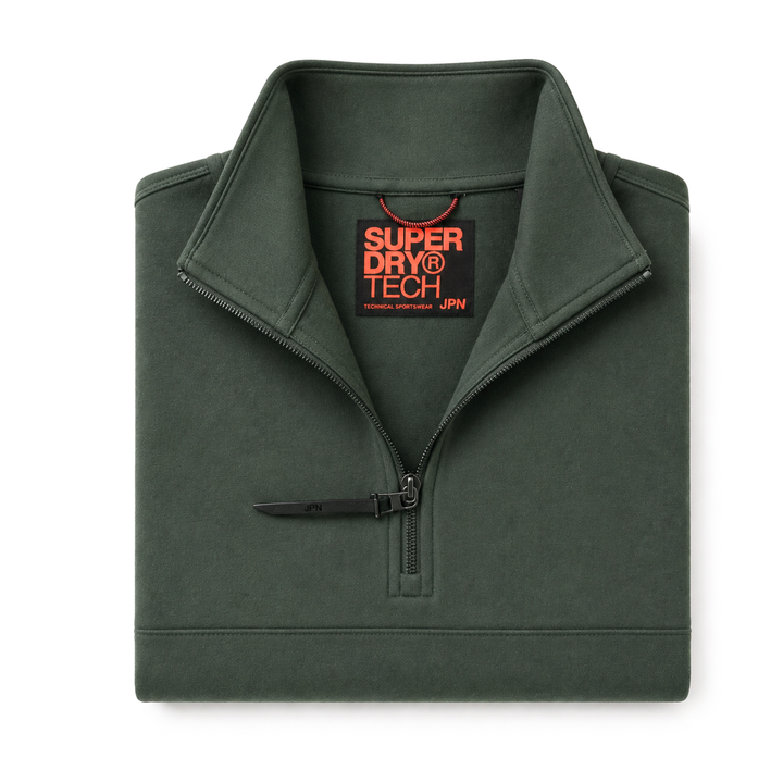 Superdry Tech Half Zip Pullover Grün