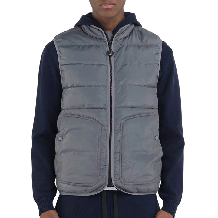 Replay Herren Bodywarmer Grau Steppweste Regular Fit Übergangsjacke