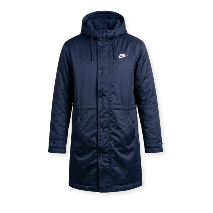 Nike Parka Herren Winterjacke Lang Blau mit Kapuze