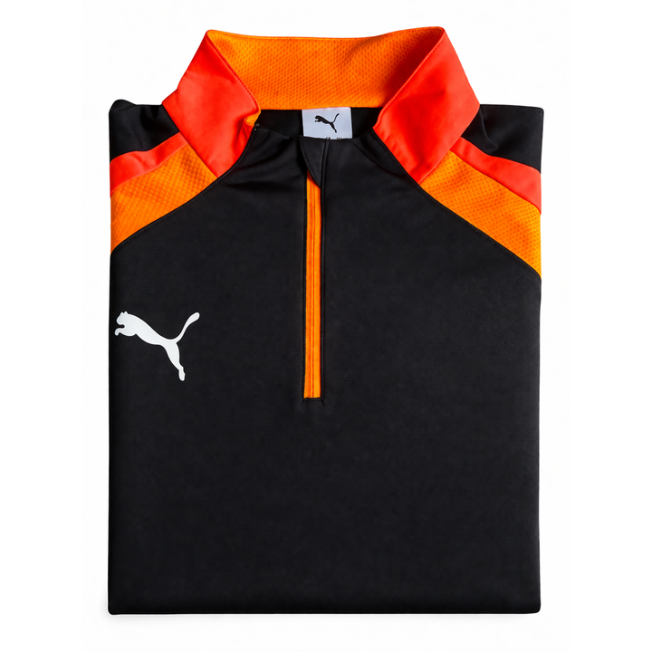 Puma individualLIGA 1/4 Zip Trainingspullover Herren Schwarz Orange