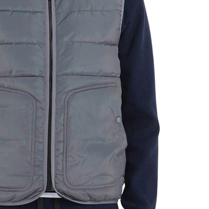 Replay Herren Bodywarmer Grau Steppweste Regular Fit Übergangsjacke